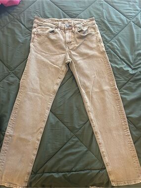 American Eagle Outfitters Straight-Leg Jeans in Light Tan